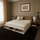 Mike King Size Floor Bed with 2 Side Tables