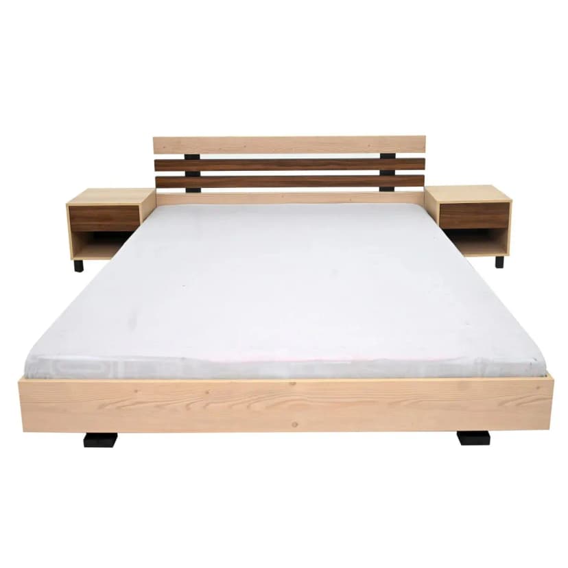 Indigo King Size Bed with 2 Side Tables