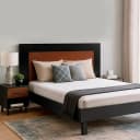 Ozmane Dark Tune King Size Bed with Two Side Tables