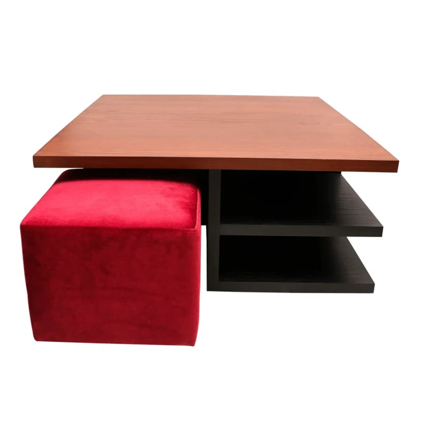 Bernard Center Table with two Poufs