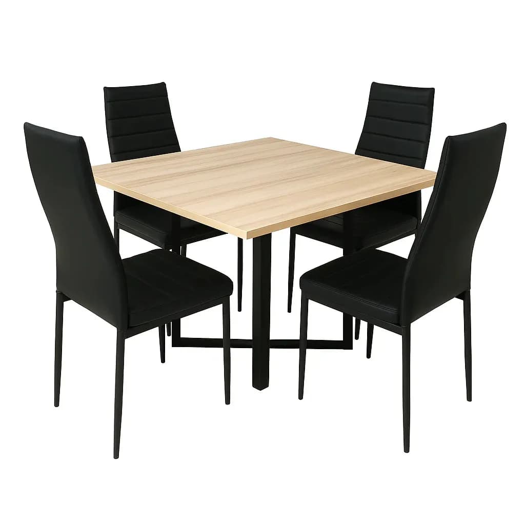 Leah N Dining Table with 4 Ease Chair