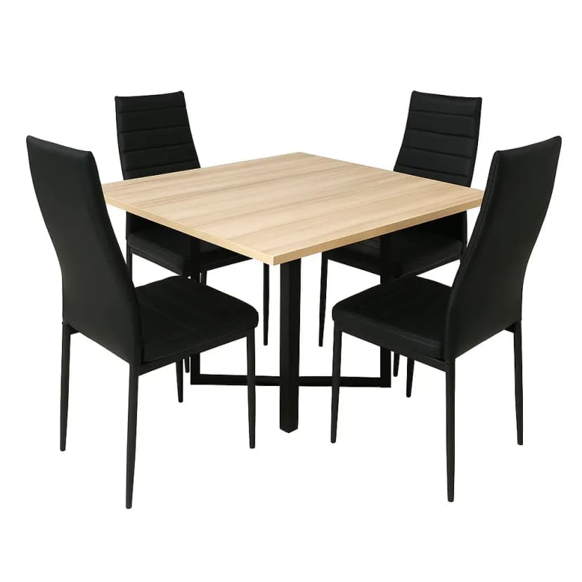 Leah N Dining Table with 4 Ease Chair