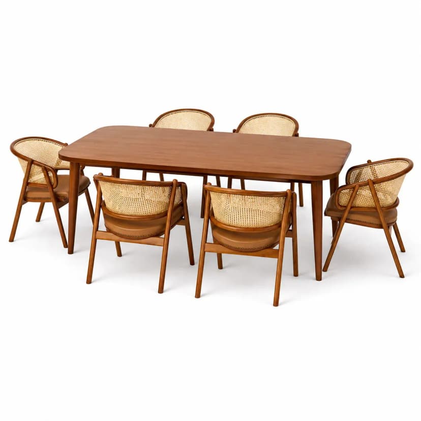 Noor 6 Person Dining Table with Chairs