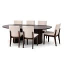 Oaklin 6-Seater Oval Wooden Dining Table Set with Upholstered Chairs