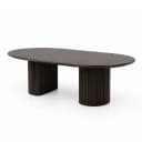 Oaklin 6-Seater Oval Wooden Dining Table Set with Upholstered Chairs