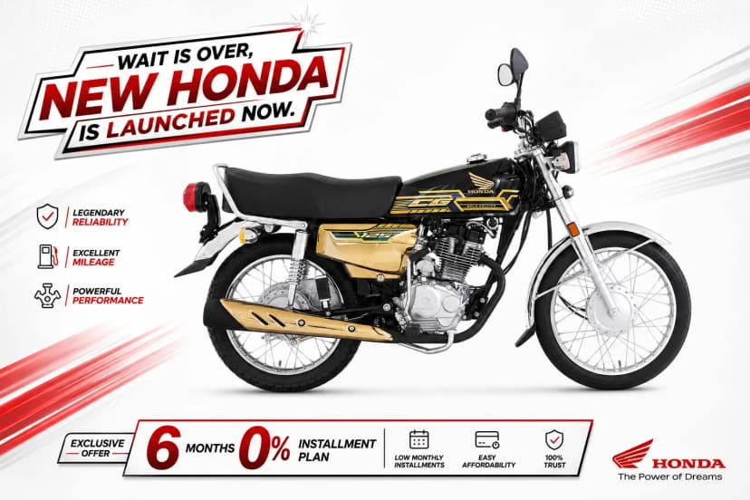 Honda CG 125 Self Gold Delivery within 23 - 25 Working Days