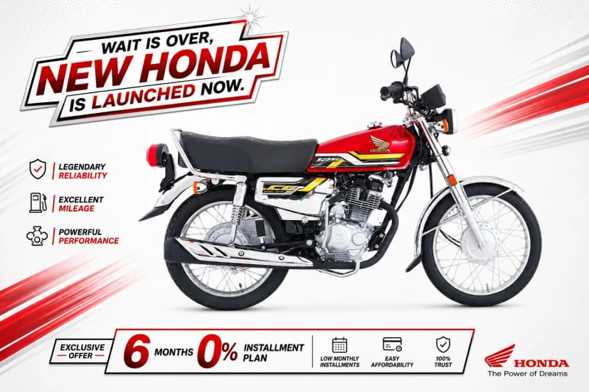 Honda CG 125 Self Delivery within 23 - 25 Working Days
